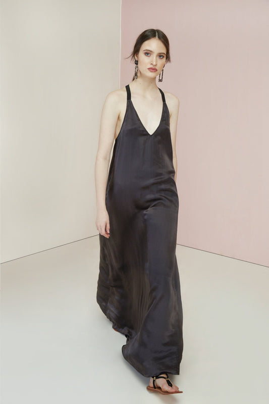 Black Sakura Maxi Dress